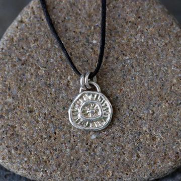 Delicate Silver Necklace with Organic Coin Pendant - Nature-Inspired Gift for Her • Handmade Delicate Jewelry